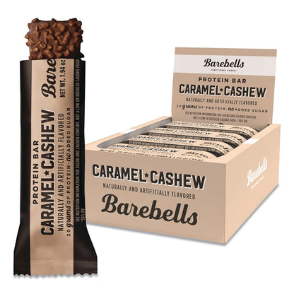 Barebells Caramel Cashew Protein Bars, 1.94 oz Individually Wrapped, 12/Box (BEBVTN42966)