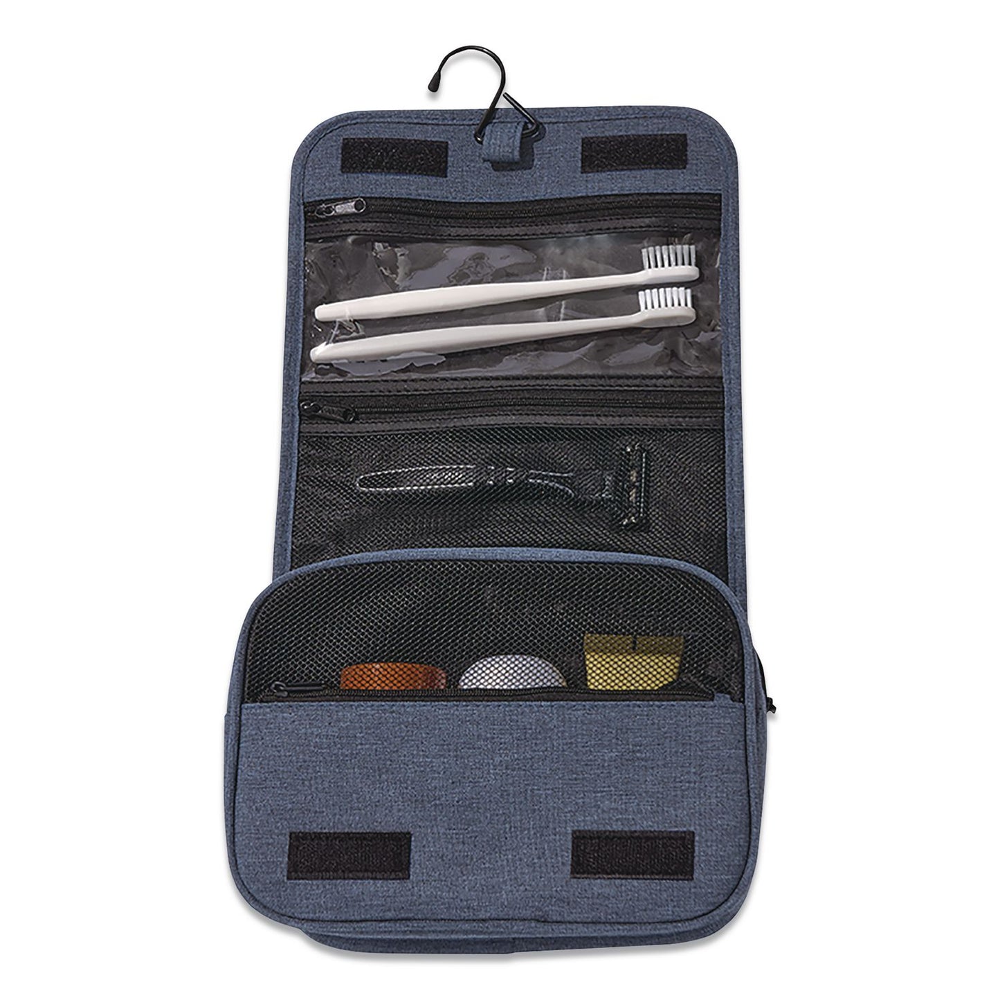 Brookstone® Fabric Toiletry Bag, 8.66 x 3.35 x 8.46, Blue (BKTBNKM0001)