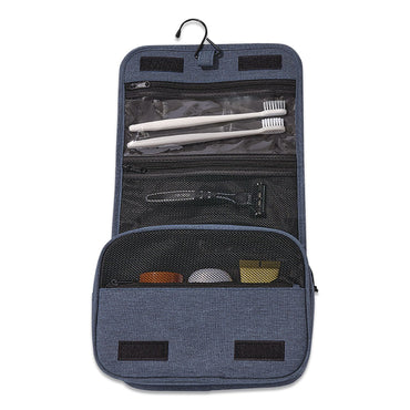 Brookstone® Fabric Toiletry Bag, 8.66 x 3.35 x 8.46, Blue (BKTBNKM0001)