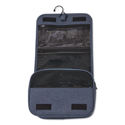 Brookstone® Fabric Toiletry Bag, 8.66 x 3.35 x 8.46, Blue (BKTBNKM0001)