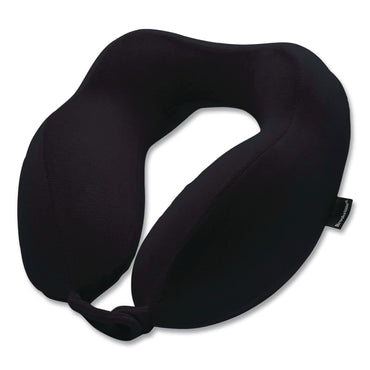 Brookstone® Memory Foam Fabric Travel Pillow, One Size Fits Most, 9.84 x 5.5 x 11, Black (BKTBNPM0001)