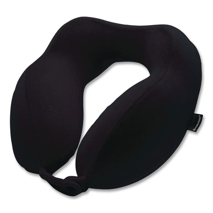 Brookstone® Memory Foam Fabric Travel Pillow, One Size Fits Most, 9.84 x 5.5 x 11, Black (BKTBNPM0001)