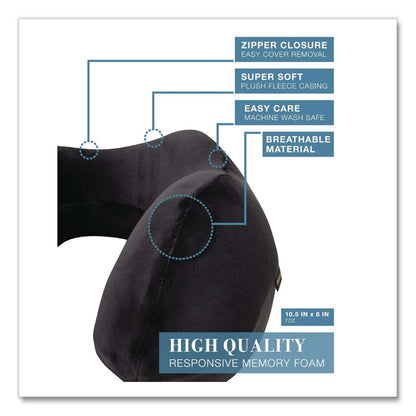 Brookstone® Memory Foam Fabric Travel Pillow, One Size Fits Most, 9.84 x 5.5 x 11, Black (BKTBNPM0001)