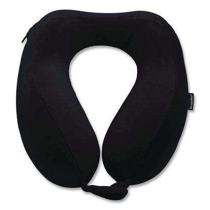Brookstone® Memory Foam Fabric Travel Pillow, One Size Fits Most, 9.84 x 5.5 x 11, Black (BKTBNPM0001)