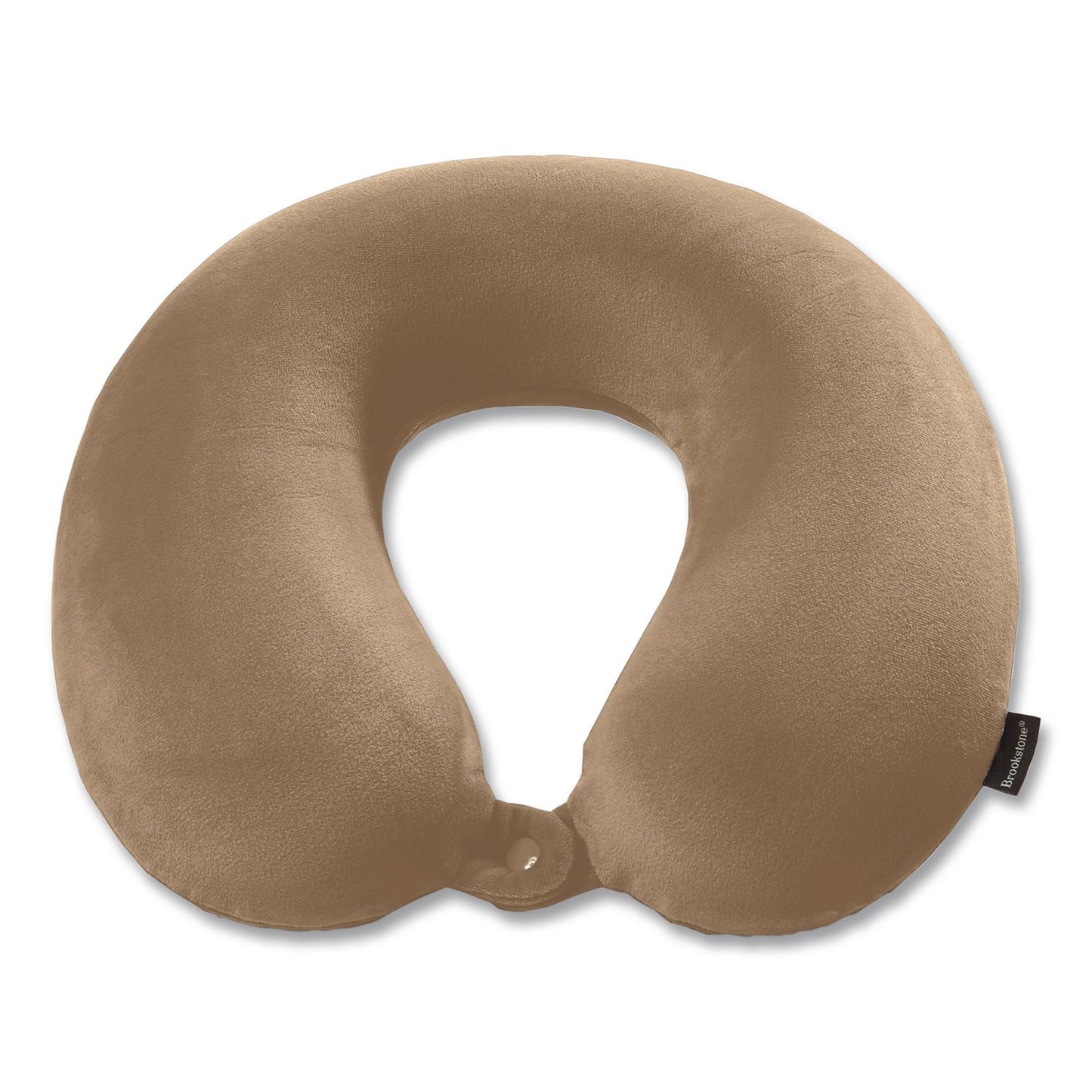 Brookstone® U-Shaped Memory Foam Travel Pillow, 11.8 x 3.74 x 12.6, Khaki (BKTBNPM0004)