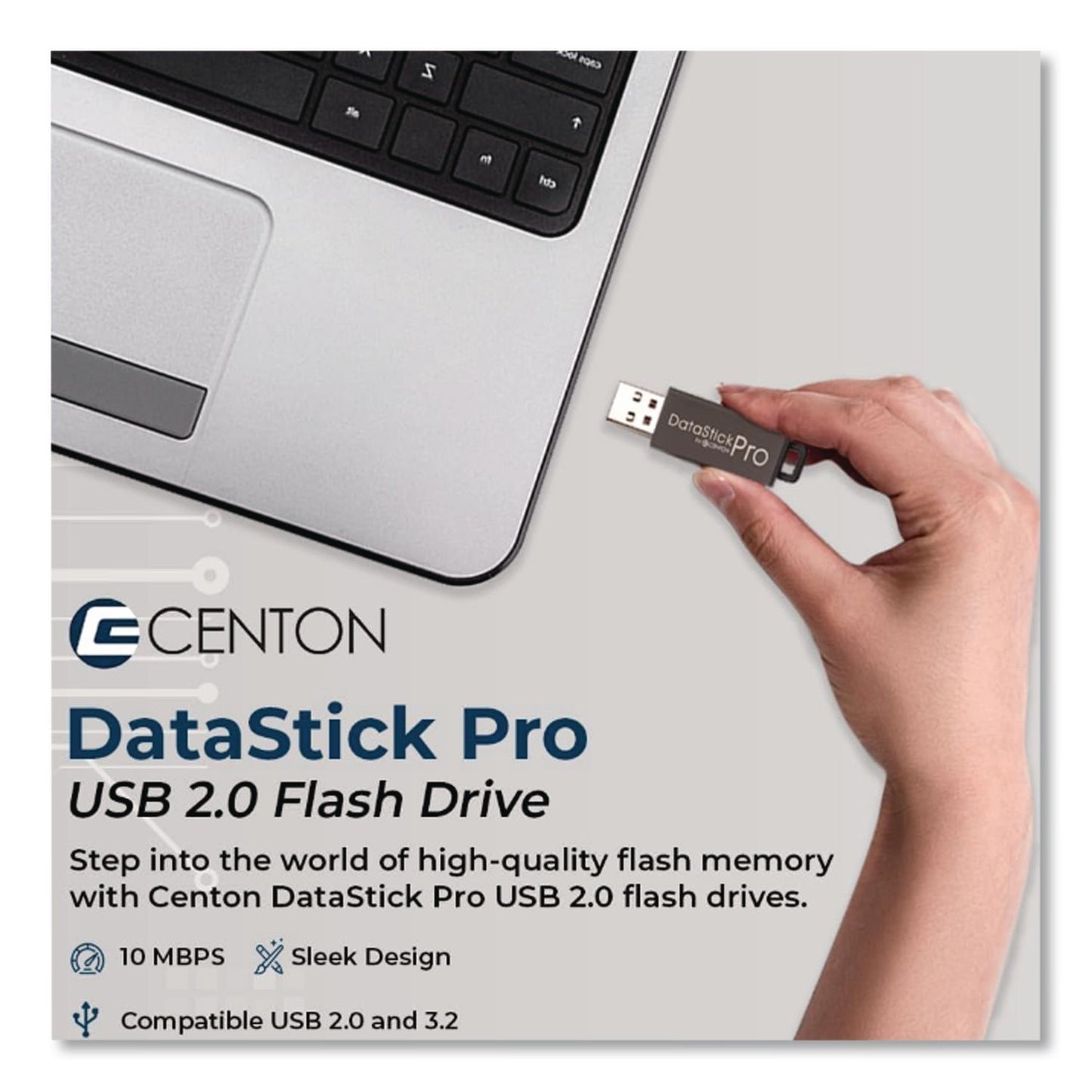 Centon DataStick Pro USB 3.2 Type A Flash Drive, 512 GB, Black, 2/Pack (CELS1U3P6512G2)