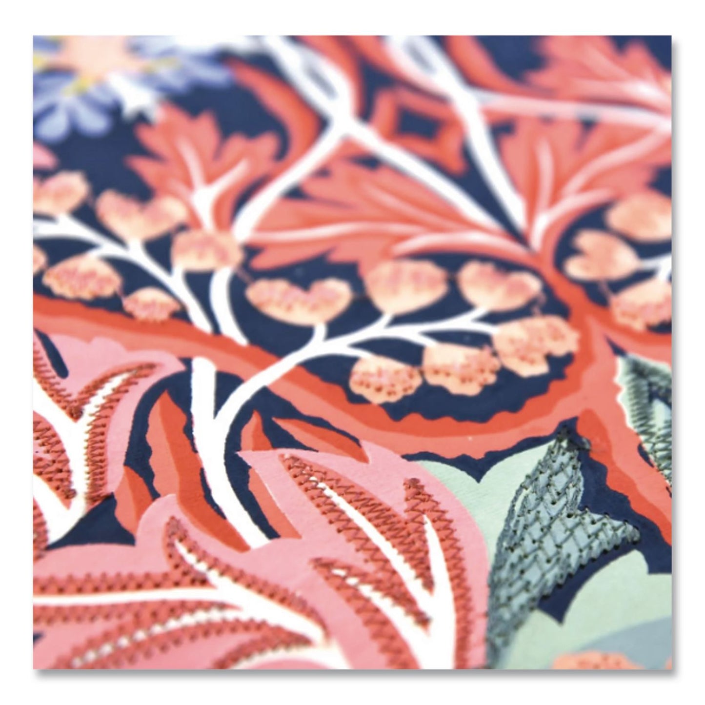 CHRONICLE BOOKS Liberty London Embroidered Cover Journal, Floral Artwork, Medium/College Rule, Green/Pink/White Cover, (50) 10 x 7 Sheets (CHB978073536557)