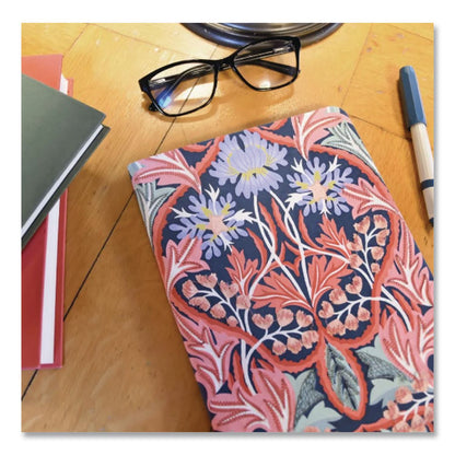 CHRONICLE BOOKS Liberty London Embroidered Cover Journal, Floral Artwork, Medium/College Rule, Green/Pink/White Cover, (50) 10 x 7 Sheets (CHB978073536557)