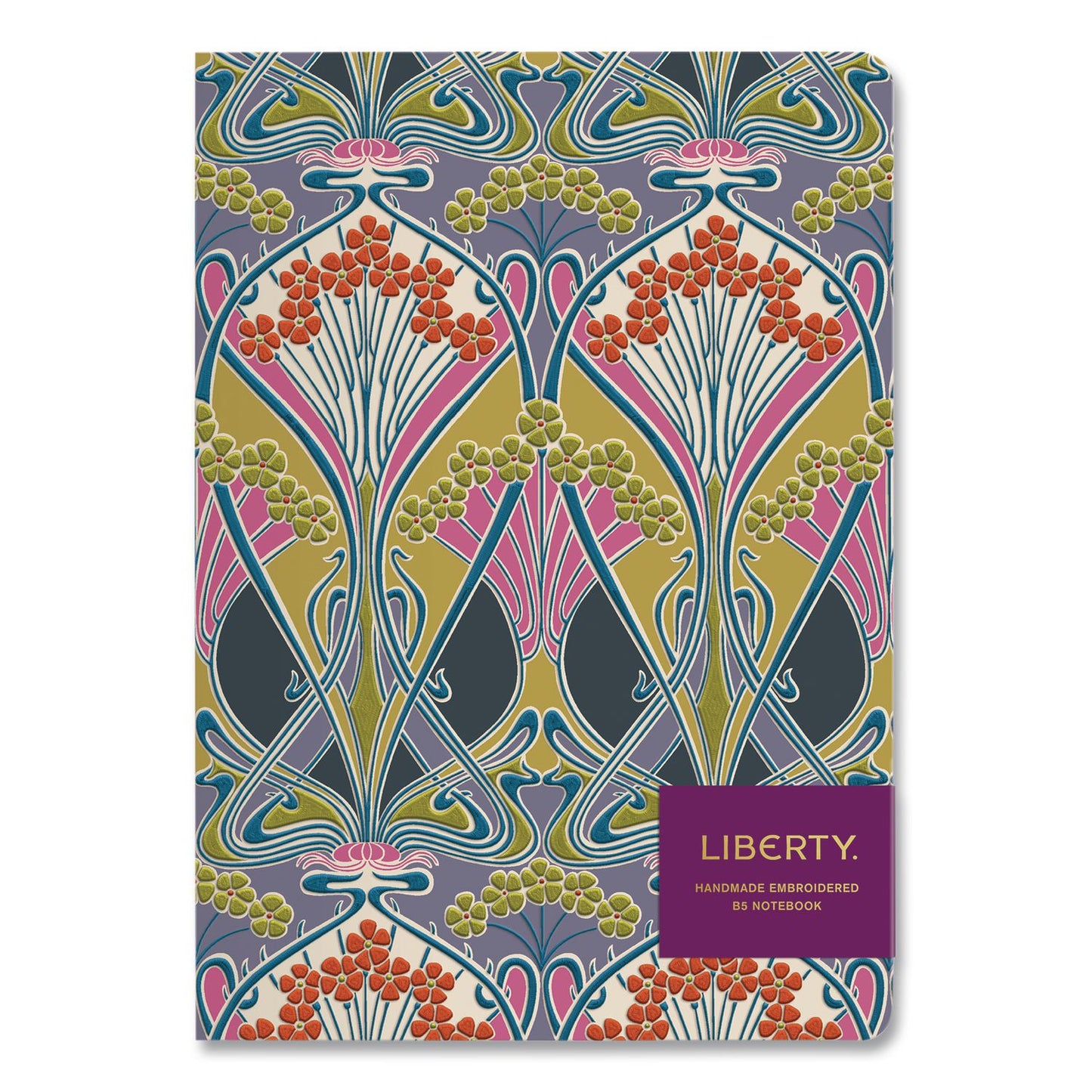 CHRONICLE BOOKS Liberty London Embroidered Cover Journal, Ianthe Bloom Artwork, Medium/College Rule, Multicolor Cover, (50) 10 x 7 Sheets (CHB978073537686)