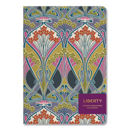 CHRONICLE BOOKS Liberty London Embroidered Cover Journal, Ianthe Bloom Artwork, Medium/College Rule, Multicolor Cover, (50) 10 x 7 Sheets (CHB978073537686)