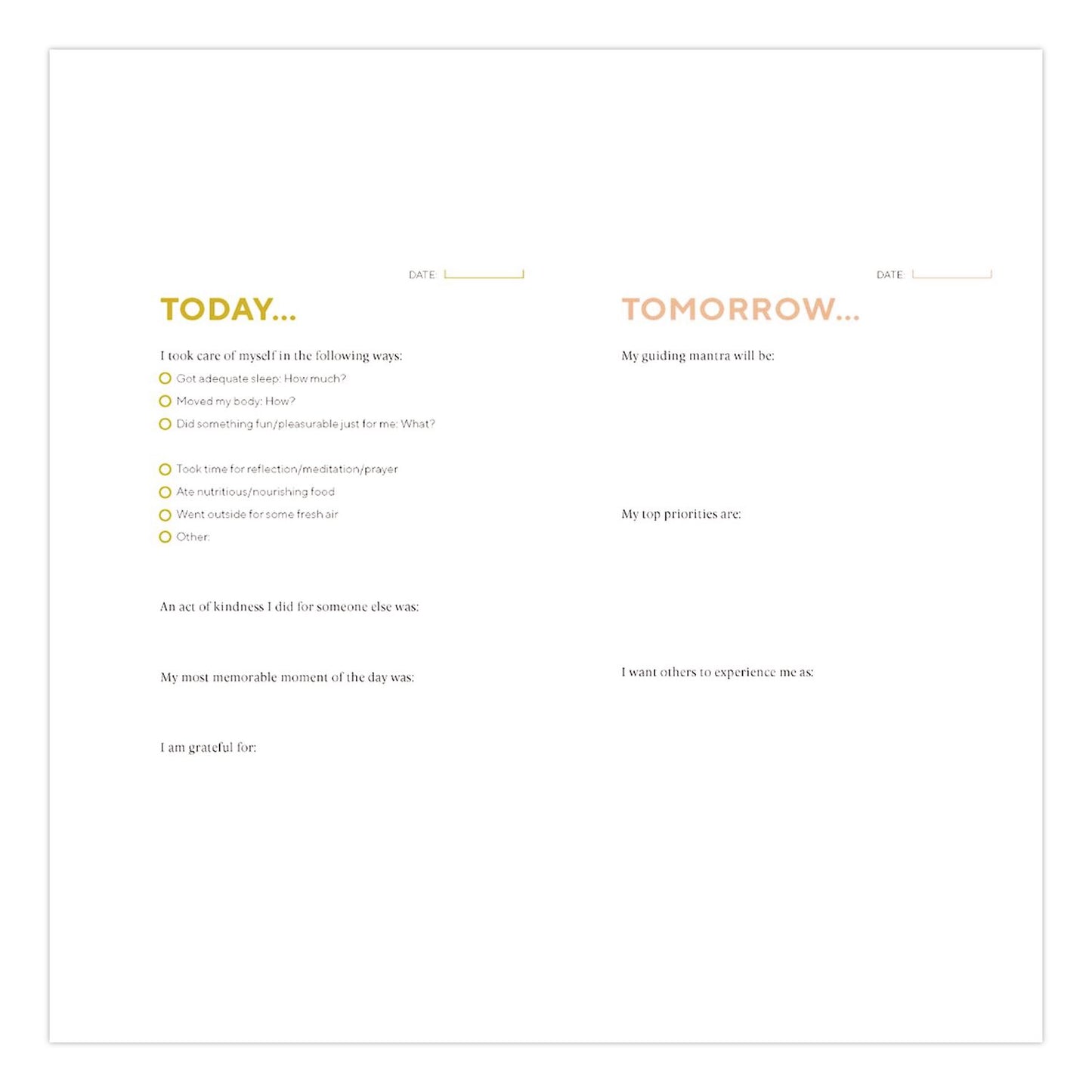 CHRONICLE BOOKS Guided Journal: Calm the Chaos - A Daily Practice for a More Peaceful Life, White/Gold Cover, (72) 7 x 5 Sheets (CHB978145216995)