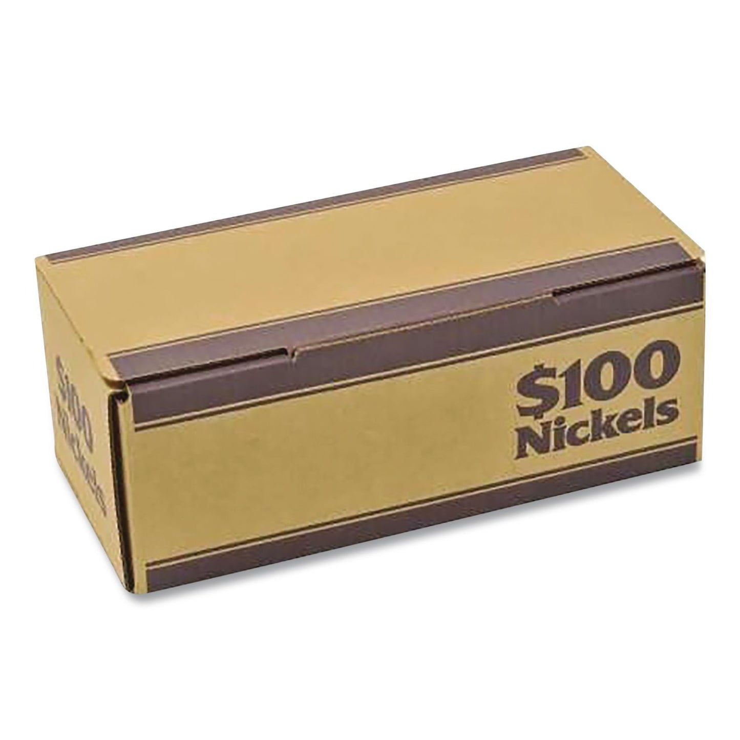CONTROLTEK® Nickels Coin Box, Accommodates $100 in Nickels, 15.5" x 19.25" x 4.5", Blue/Kraft, 50/Pack (CNK560060)