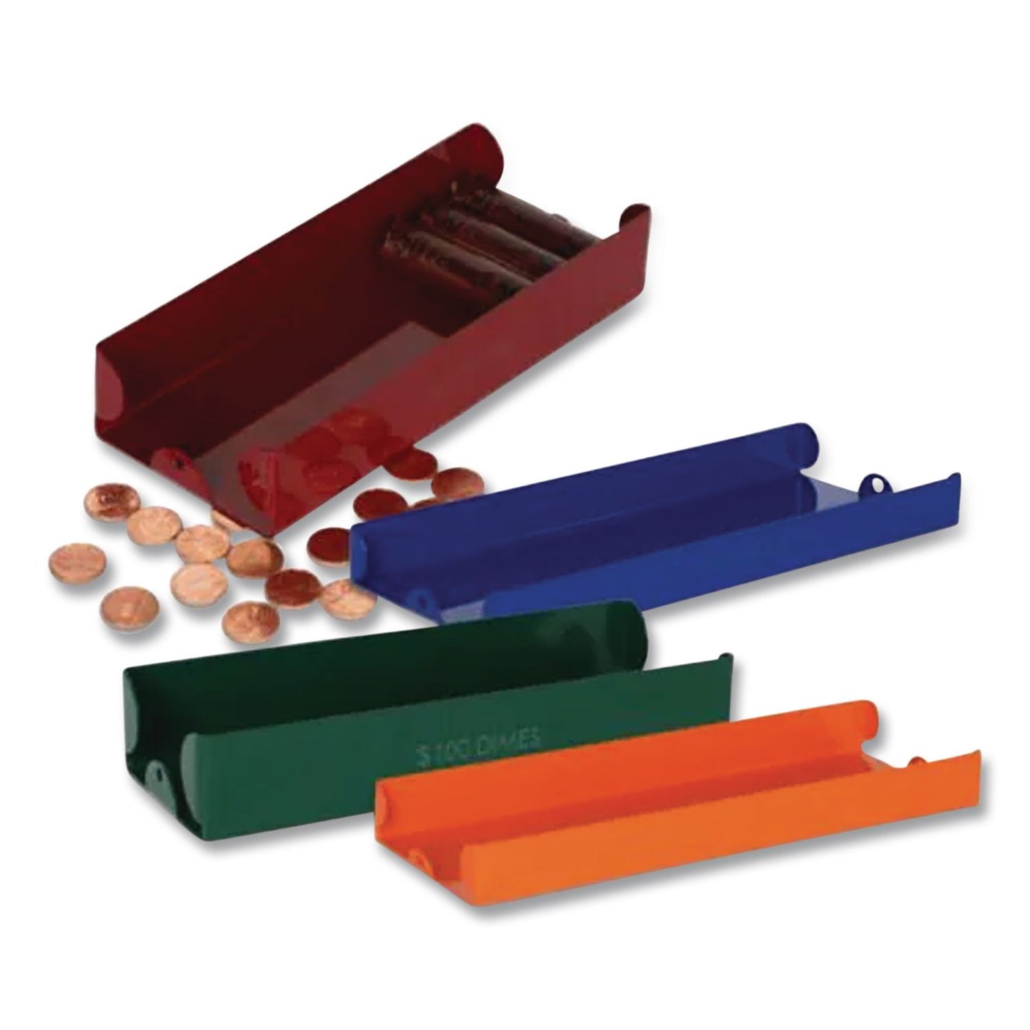 CONTROLTEK® Metal Coin Tray, Accommodates $20 in Nickels, 3.5" x 10" x 1.75", Blue, 50/Carton (CNK560066CT)