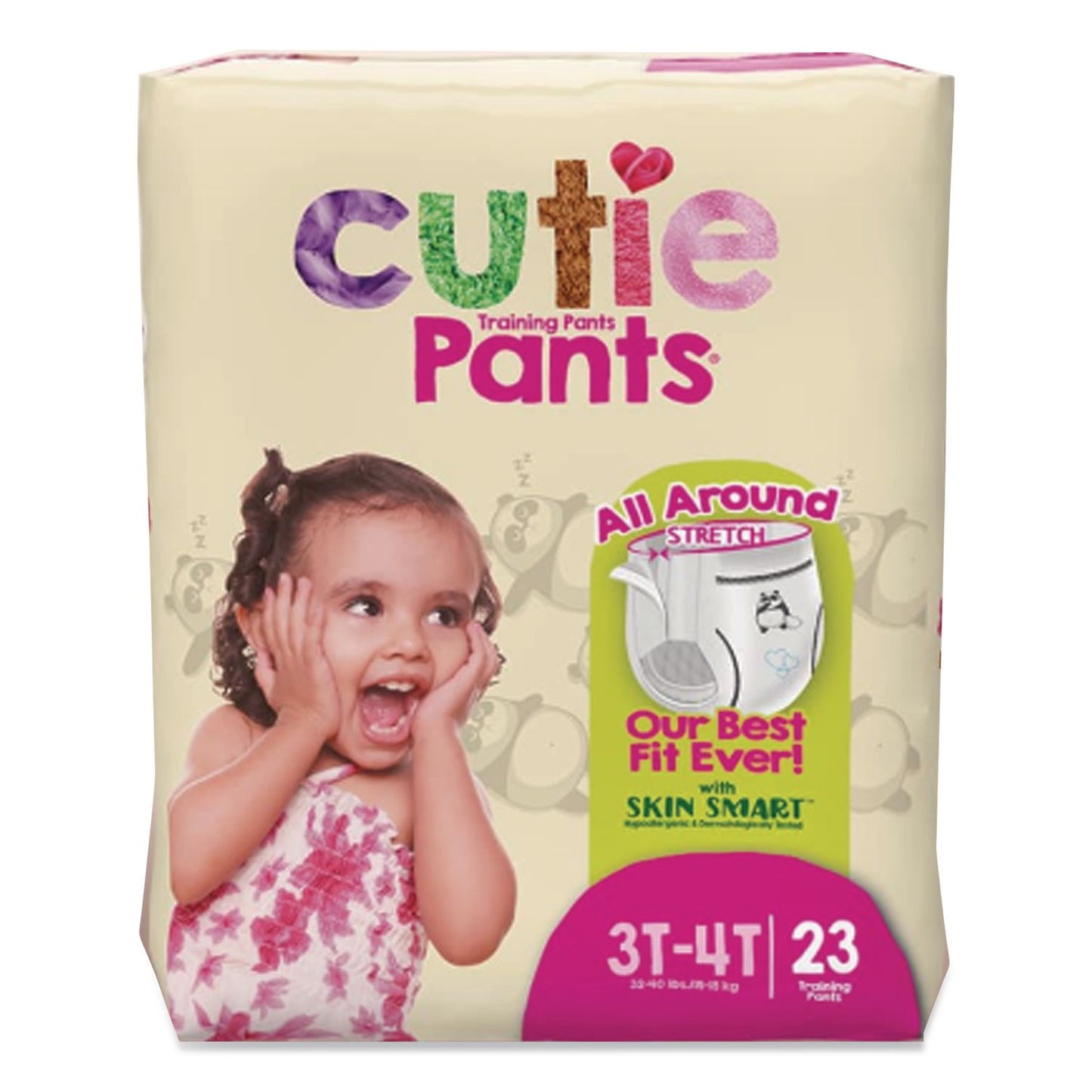 Cuties® CutiePants Refastenable Training Pants for Girls, Size 3T-4T, 32 lbs to 40 lbs, 92/Carton (CTJCR8008)