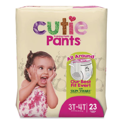 Cuties® CutiePants Refastenable Training Pants for Girls, Size 3T-4T, 32 lbs to 40 lbs, 92/Carton (CTJCR8008)