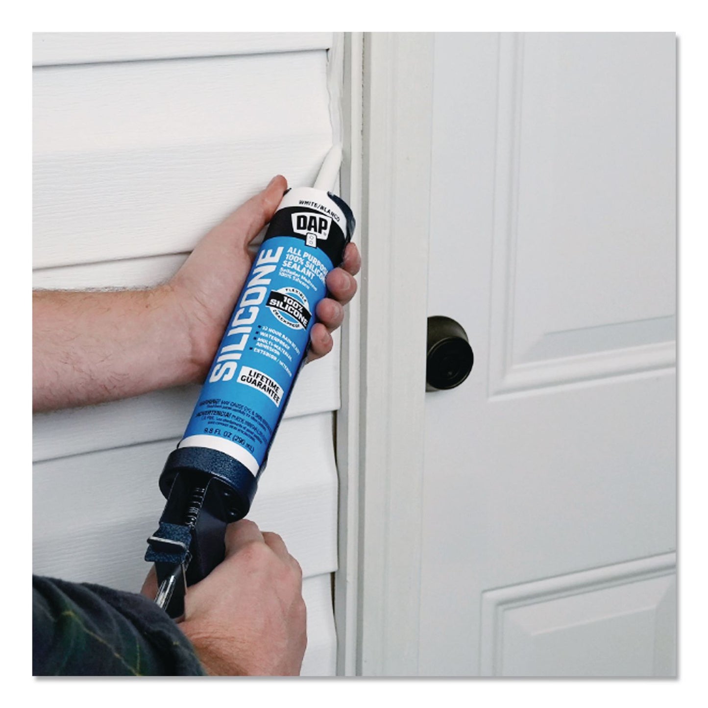 DAP® 100 Percent Silicone Rubber Sealant, 9.8 oz Capsule/Cartridge, White, 12/Pack (DAP7079808646)