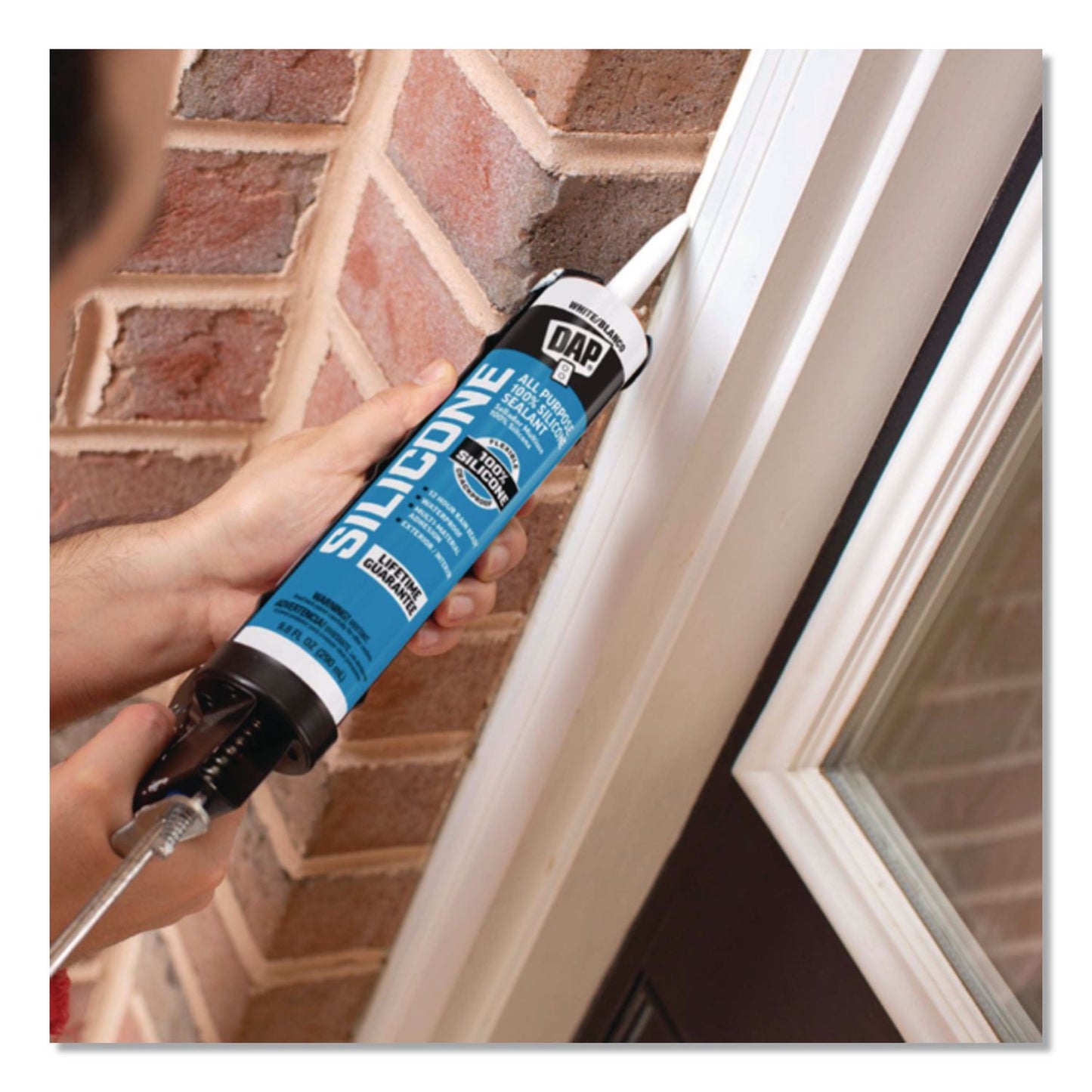 DAP® 100 Percent Silicone Rubber Sealant, 9.8 oz Capsule/Cartridge, White, 12/Pack (DAP7079808646)