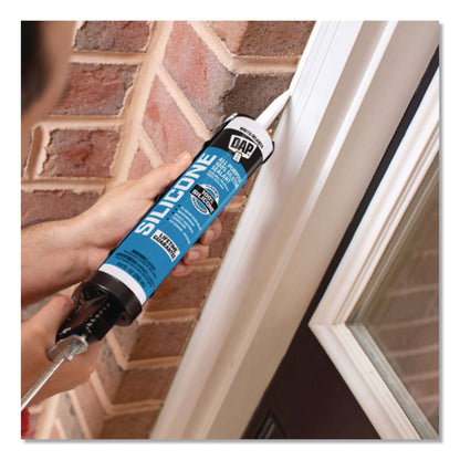 DAP® 100 Percent Silicone Rubber Sealant, 9.8 oz Capsule/Cartridge, White, 12/Pack (DAP7079808646)