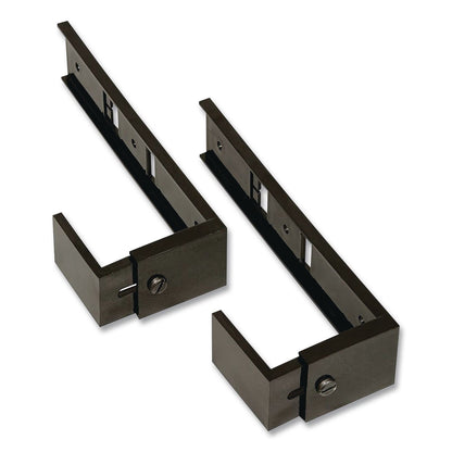 deflecto® Partition Brackets for Wall Files and File Pockets, Compatible with 1.5" to 2.5" Thick Walls, Black, Pair (DEF806177)
