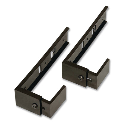 deflecto® Partition Brackets for Wall Files and File Pockets, Compatible with 1.5" to 2.5" Thick Walls, Black, Pair (DEF806177)