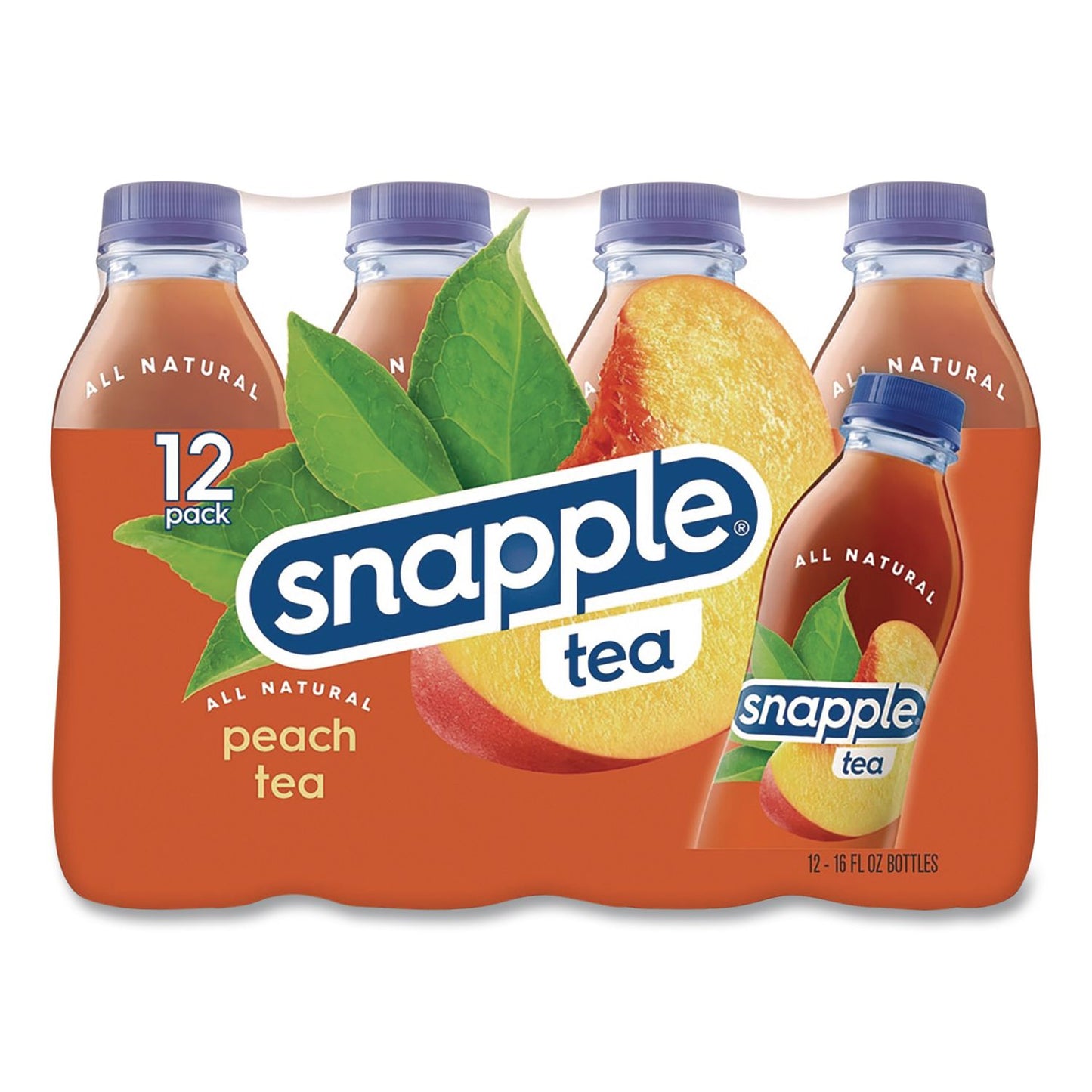 Snapple® Flavored Tea, Peach, 16 oz Bottle, 24/Carton (DPPCAD00783)