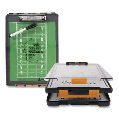 Dexas® ClearView Clipcase Storage Clipboard, 0.35" Clip Capacity, Holds 8.87 x 12.25 Sheets, Gray/Orange (DSE5717804)