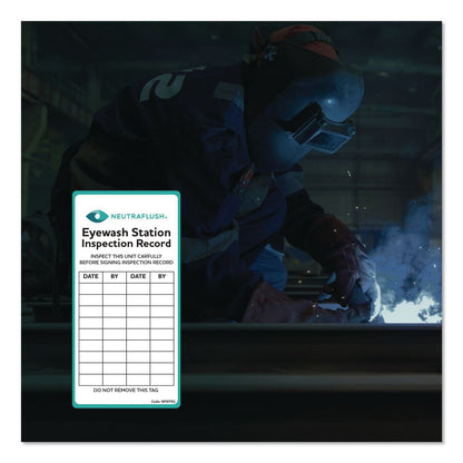 NeutraFlush® Eyewash Station Inspection Label, "Eyewash Station Inspection Record/Chart", 6" x 3", Green/Black/White (AOHNFSIT01)