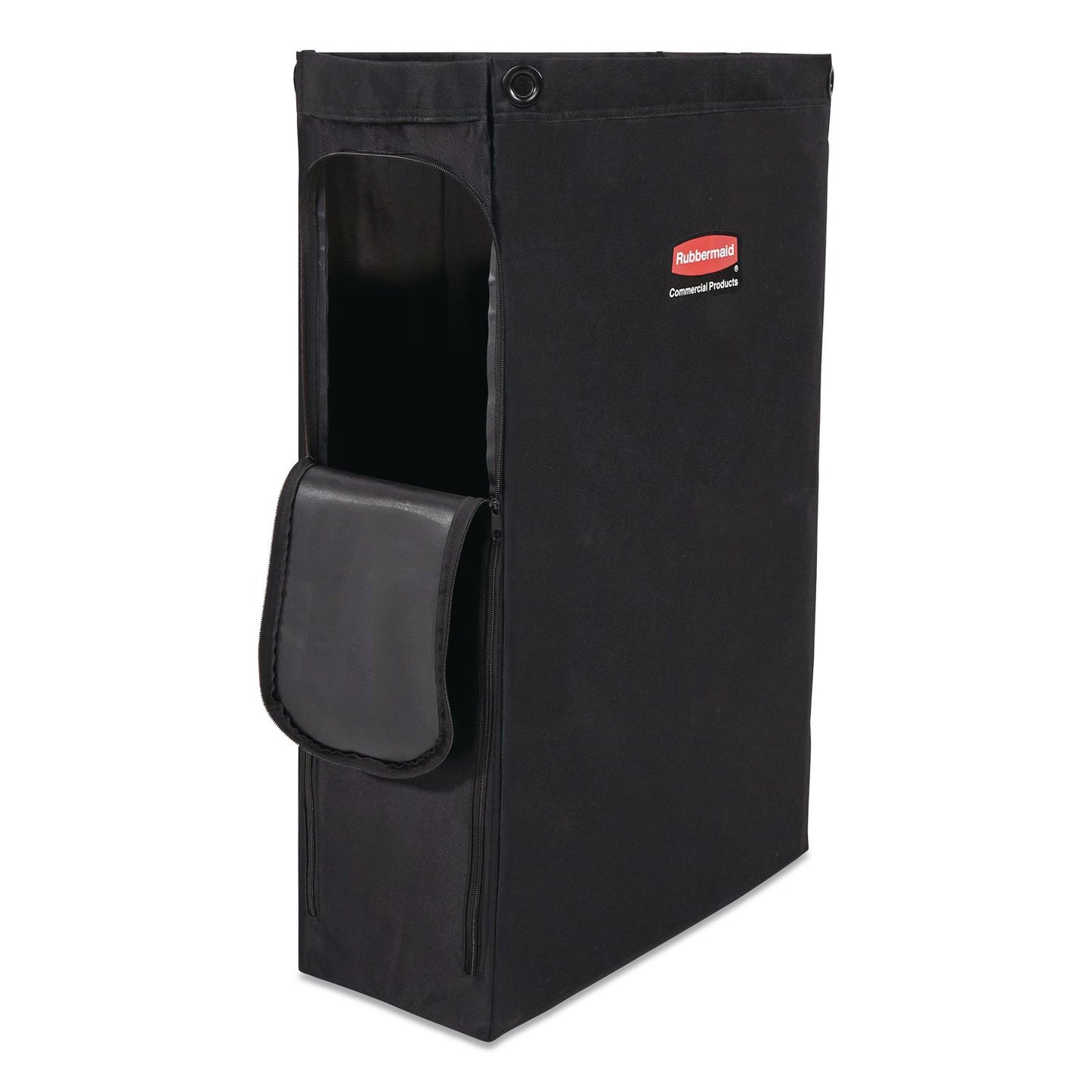 Rubbermaid® Commercial Side Load Linen Bag for Rubbermaid Commercial 2202581, 2202527, 2202587 Carts, 3.7 Bushels, 9 x 21.1 x 33, Black, 4/CT (RCP2202526)