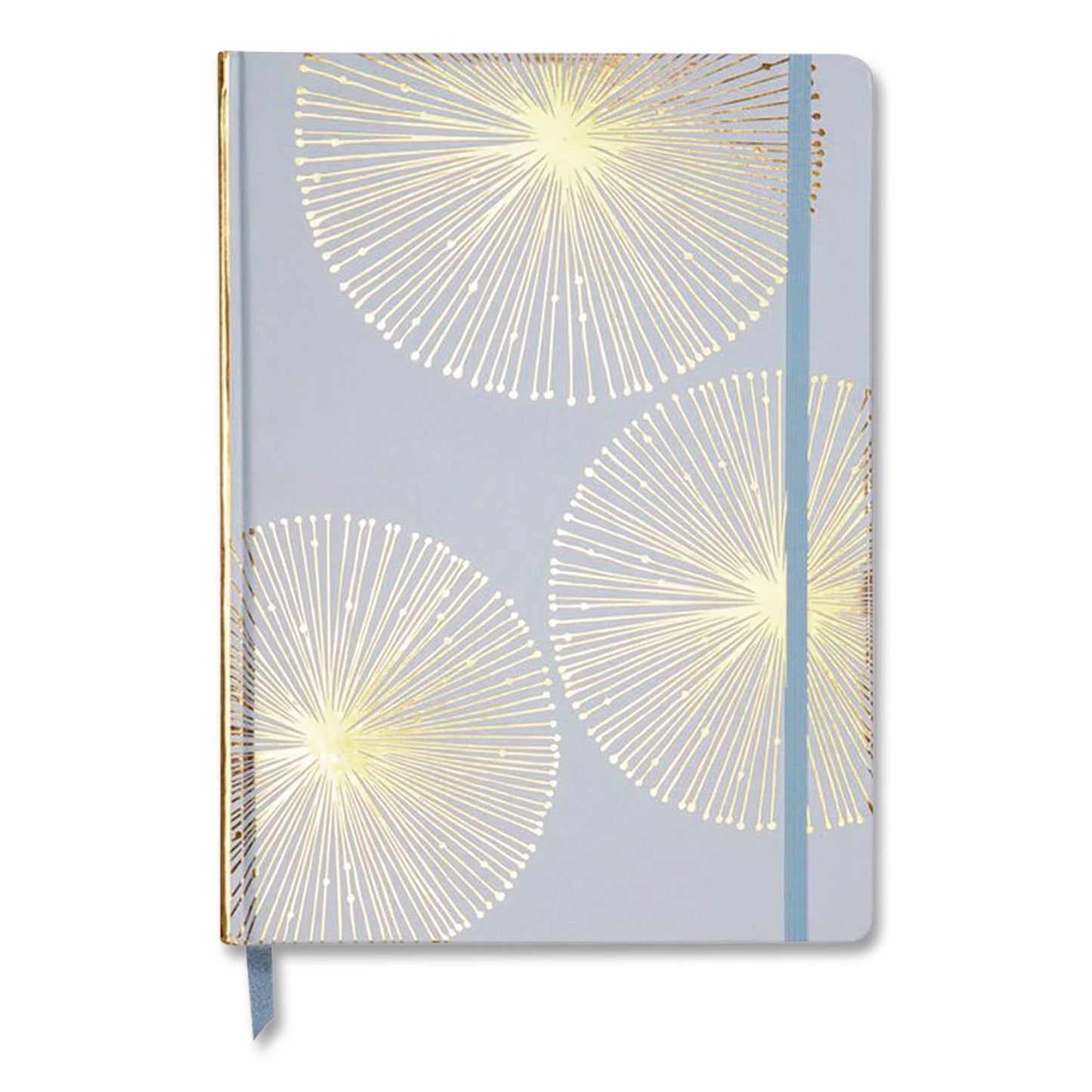 DesignWorks Ink® Hardcover Journal, Organics Dandelion Artwork, Narrow Rule, Sky Blue/Gold Cover, (100) 10 x 7 Sheets (DWOJD801019)
