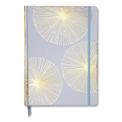 DesignWorks Ink® Hardcover Journal, Organics Dandelion Artwork, Narrow Rule, Sky Blue/Gold Cover, (100) 10 x 7 Sheets (DWOJD801019)