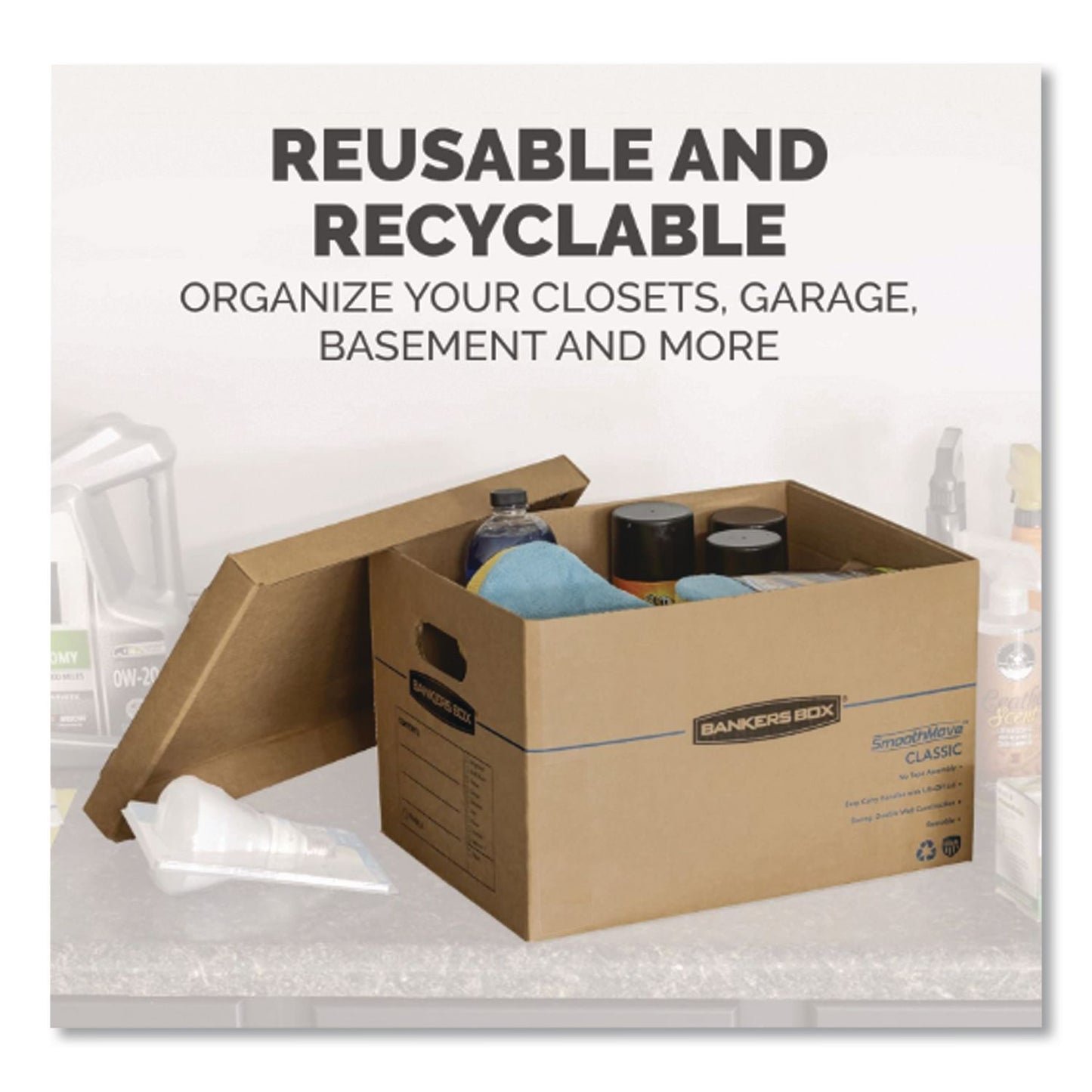 Bankers Box® SmoothMove Basic Moving Boxes, Regular Slotted Container (RSC), Small, 12 x 15 x 10, Kraft, 5/Bundle (FEL7714212)