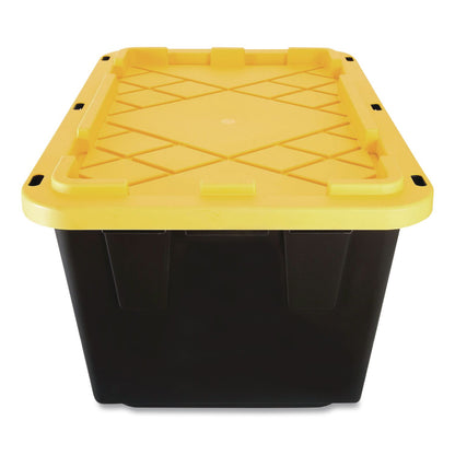 GreenMade™ Storage Bin with Snap Lid, 108 qt, 20.5 x 30.5 x 14.7, Black/Yellow (GND669871)