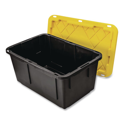 GreenMade™ Storage Bin with Snap Lid, 108 qt, 20.5 x 30.5 x 14.7, Black/Yellow (GND669871)