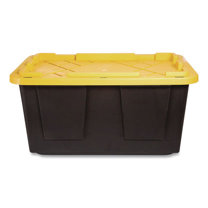 GreenMade™ Storage Bin with Snap Lid, 108 qt, 20.5 x 30.5 x 14.7, Black/Yellow (GND669871)