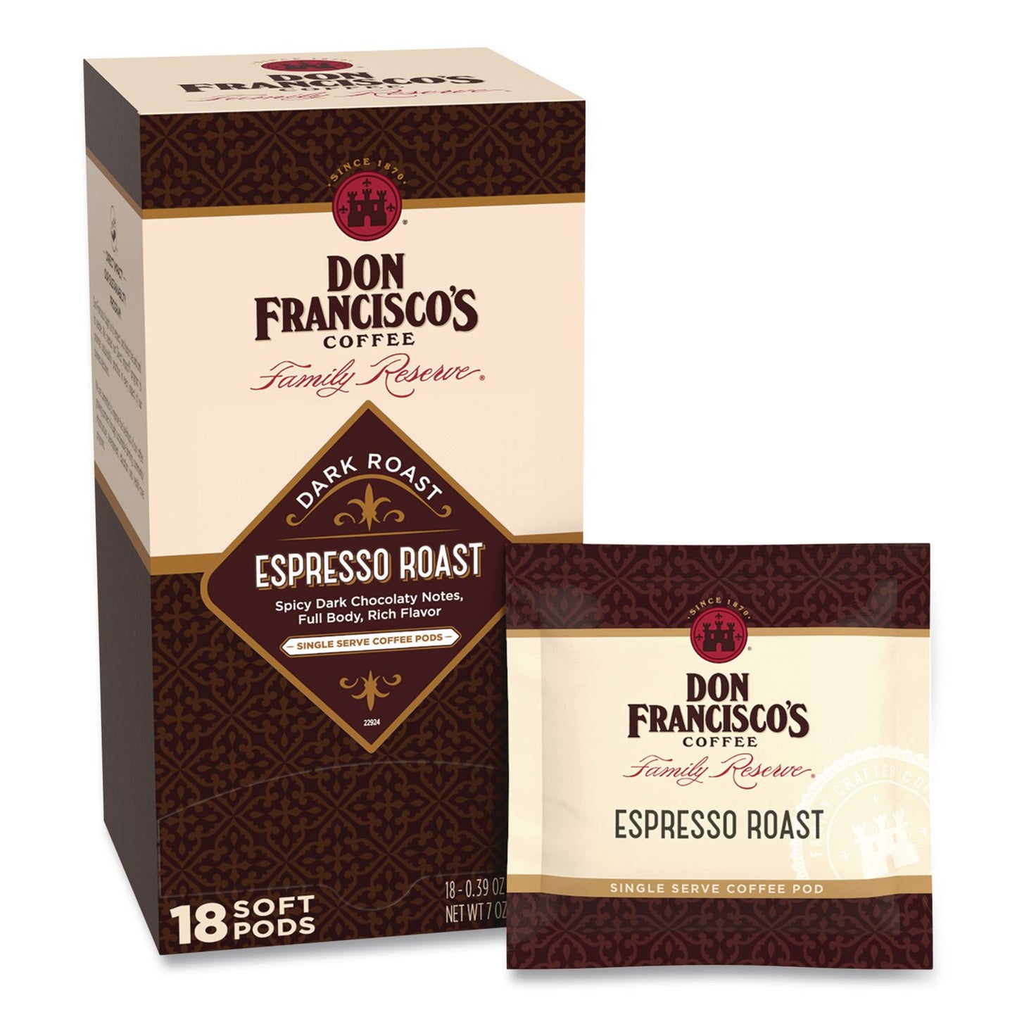 Don Francisco's Coffee Espresso Roast Soft Pods, 18/Box (GVNFGS14507)