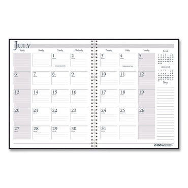House of Doolittle™ Recycled Academic Monthly Appointment Planner, 11 x 8.5, Charcoal Gray Cover, 14-Month: July 2025 to Aug 2026 (HOD22650326)