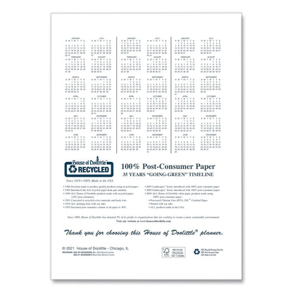 House of Doolittle™ Recycled Academic Monthly Appointment Planner, 11 x 8.5, Charcoal Gray Cover, 14-Month: July 2025 to Aug 2026 (HOD22650326)