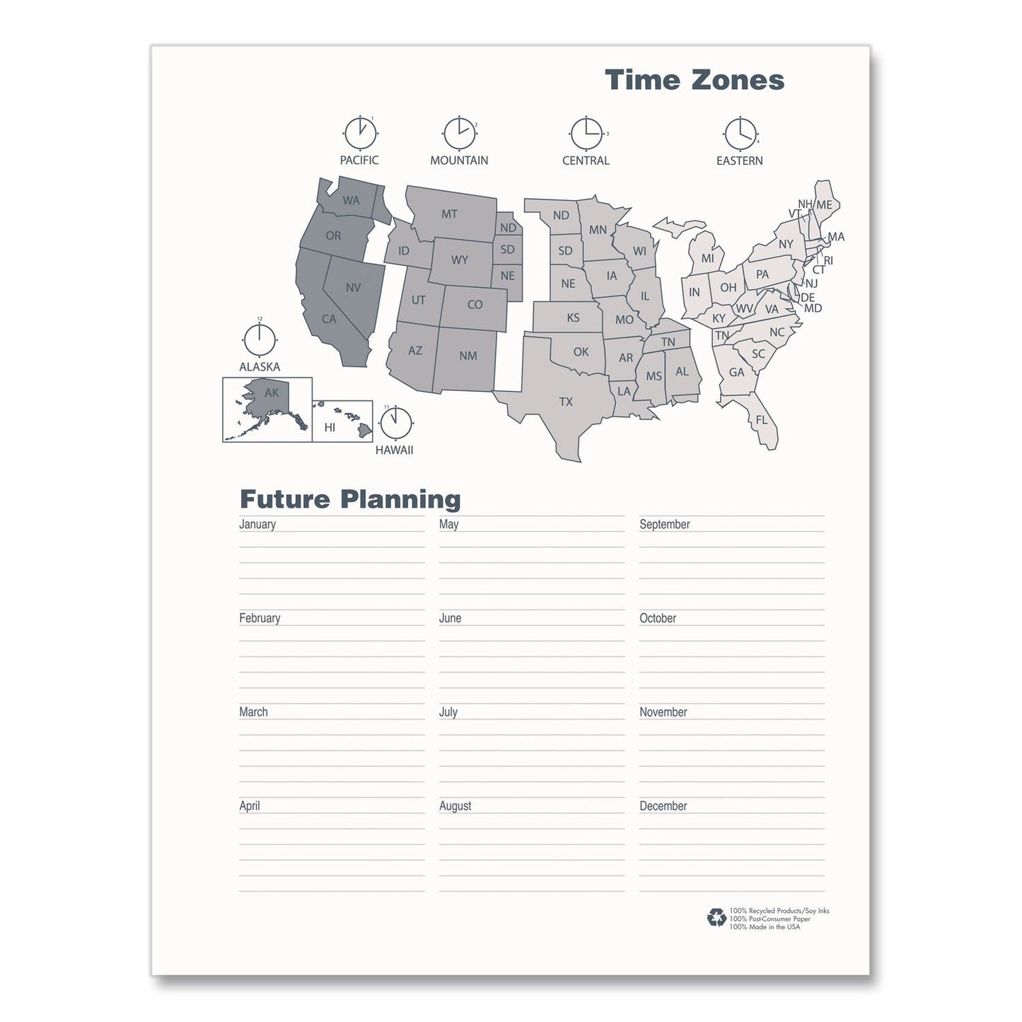 House of Doolittle™ Recycled Academic Monthly Appointment Planner, 11 x 8.5, Charcoal Gray Cover, 14-Month: July 2025 to Aug 2026 (HOD22650326)