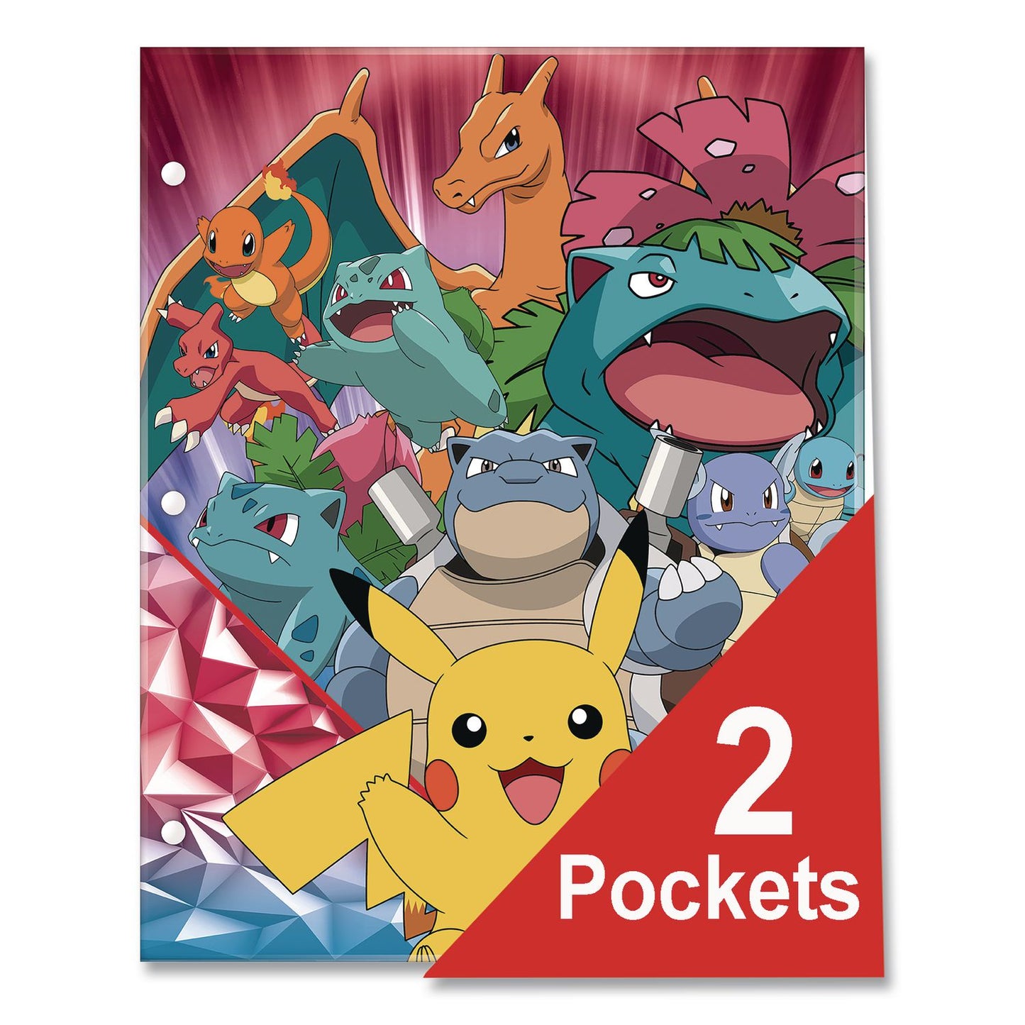 Innovative Designs Licensed Two-Pocket Folder, Pokeman, Side: 3-Hole Punched, Accommodates (50) 11 x 8.5 Sheets, Multicolor (IDI716137POKSA)