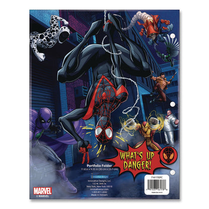 Innovative Designs Licensed Two-Pocket Folder, Marvel Spiderman, Side: 3-Hole Punched, Accommodates (50) 11 x 8.5 Sheets, Multicolor (IDI716173SPCSA)