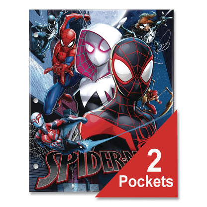 Innovative Designs Licensed Two-Pocket Folder, Marvel Spiderman, Side: 3-Hole Punched, Accommodates (50) 11 x 8.5 Sheets, Multicolor (IDI716173SPCSA)