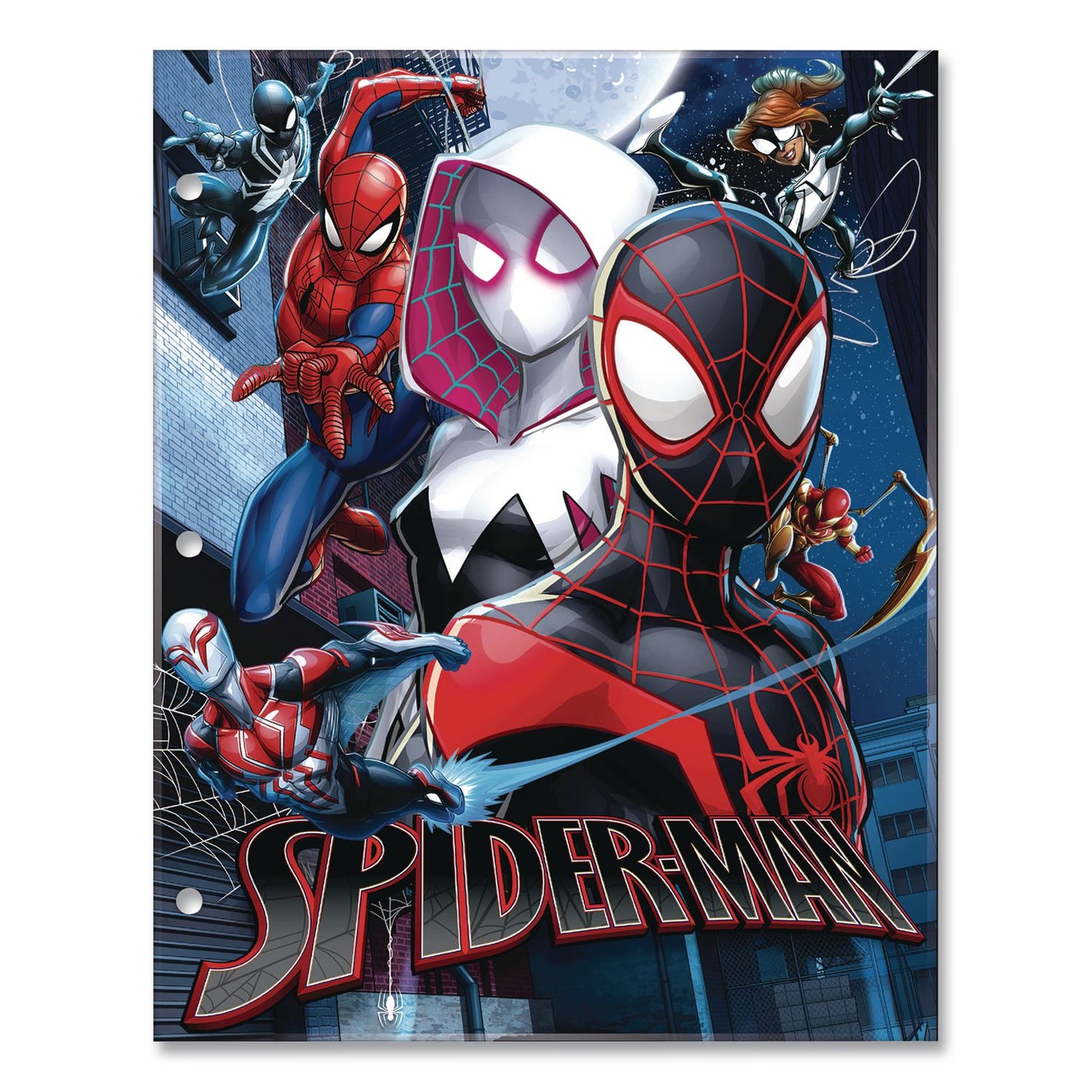 Innovative Designs Licensed Two-Pocket Folder, Marvel Spiderman, Side: 3-Hole Punched, Accommodates (50) 11 x 8.5 Sheets, Multicolor (IDI716173SPCSA)