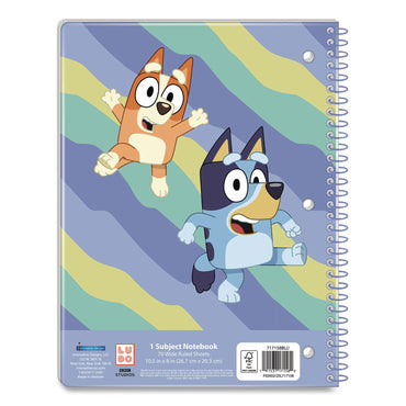 Innovative Designs Licensed Spiral Notebook, Bluey and Bingo, 1-Subject, Wide/Legal Rule, Multicolor Cover, (70) 10.5 x 8 Sheets (IDI717158BLUSA)