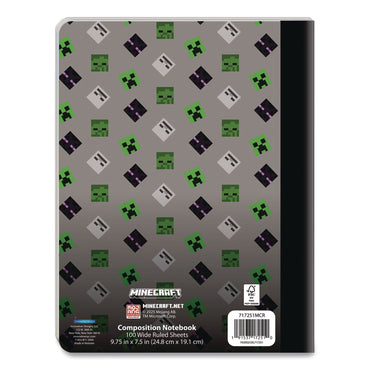 Innovative Designs Licensed Composition Book, Minecraft, Wide/Legal Rule, Multicolor Cover, (100) 9.75 x 7.5 Sheets (IDI717251MCRSA)