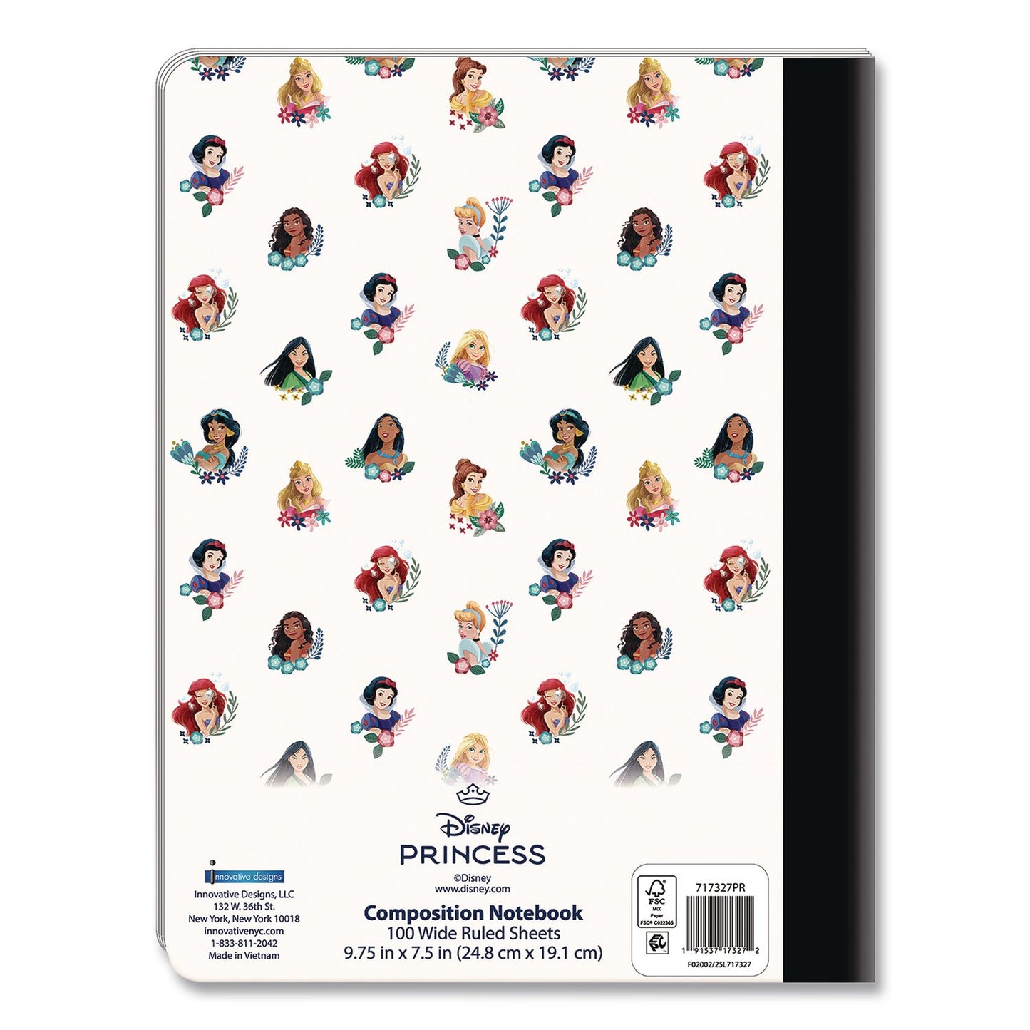 Innovative Designs Licensed Composition Book, Disney Princesses, Wide/Legal Rule, Multicolor Cover, (100) 9.75 x 7.5 Sheets (IDI717327PRSA)