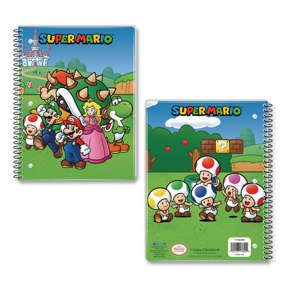 Innovative Designs Licensed Spiral Notebook, Super Mario, 1-Subject, Wide/Legal Rule, Multicolor Cover, (70) 10.5 x 8 Sheets (IDI717842MBSA)