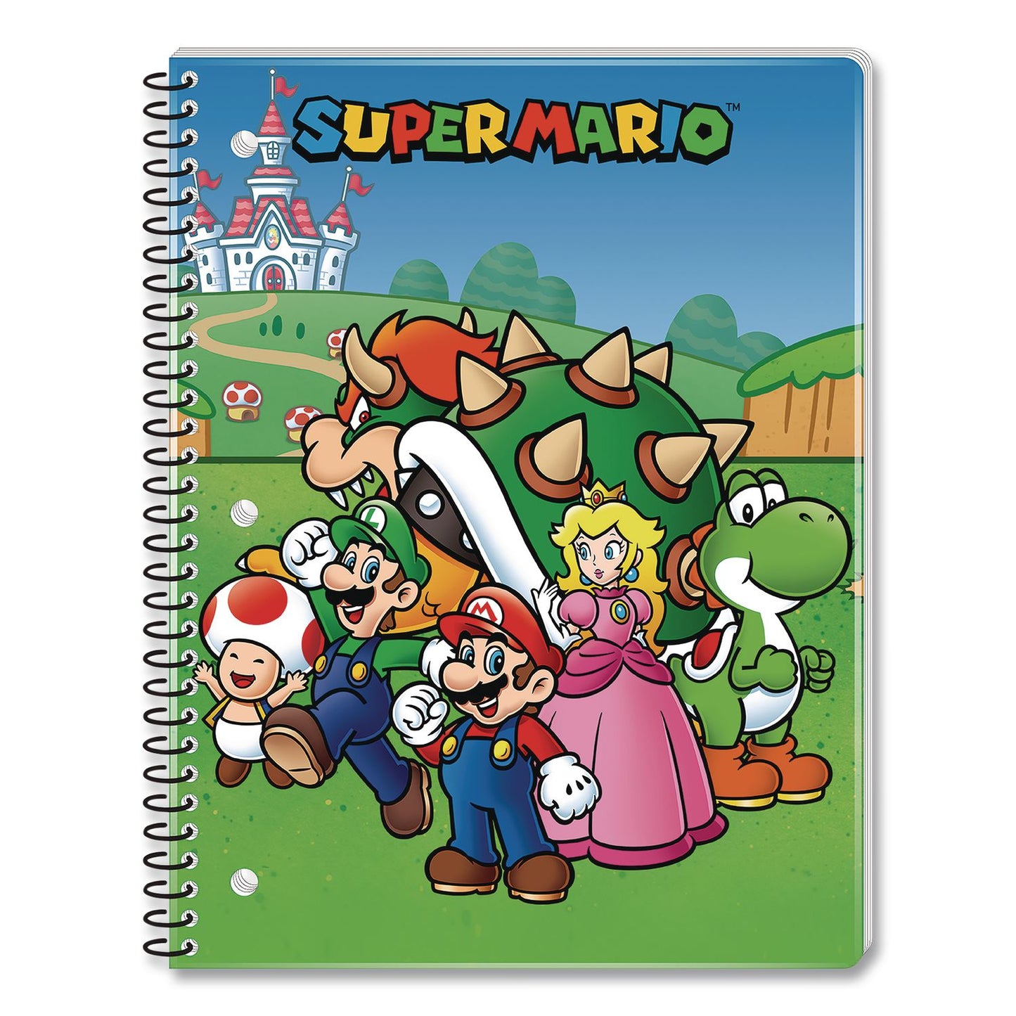 Innovative Designs Licensed Spiral Notebook, Super Mario, 1-Subject, Wide/Legal Rule, Multicolor Cover, (70) 10.5 x 8 Sheets (IDI717842MBSA)
