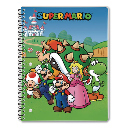 Innovative Designs Licensed Spiral Notebook, Super Mario, 1-Subject, Wide/Legal Rule, Multicolor Cover, (70) 10.5 x 8 Sheets (IDI717842MBSA)