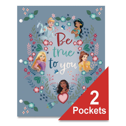 Innovative Designs Licensed Two-Pocket Folder, Disney Princesses, Side: 3-Hole Punched, Accommodates (50) 11 x 8.5 Sheets, Multicolor (IDI718358PRSA)