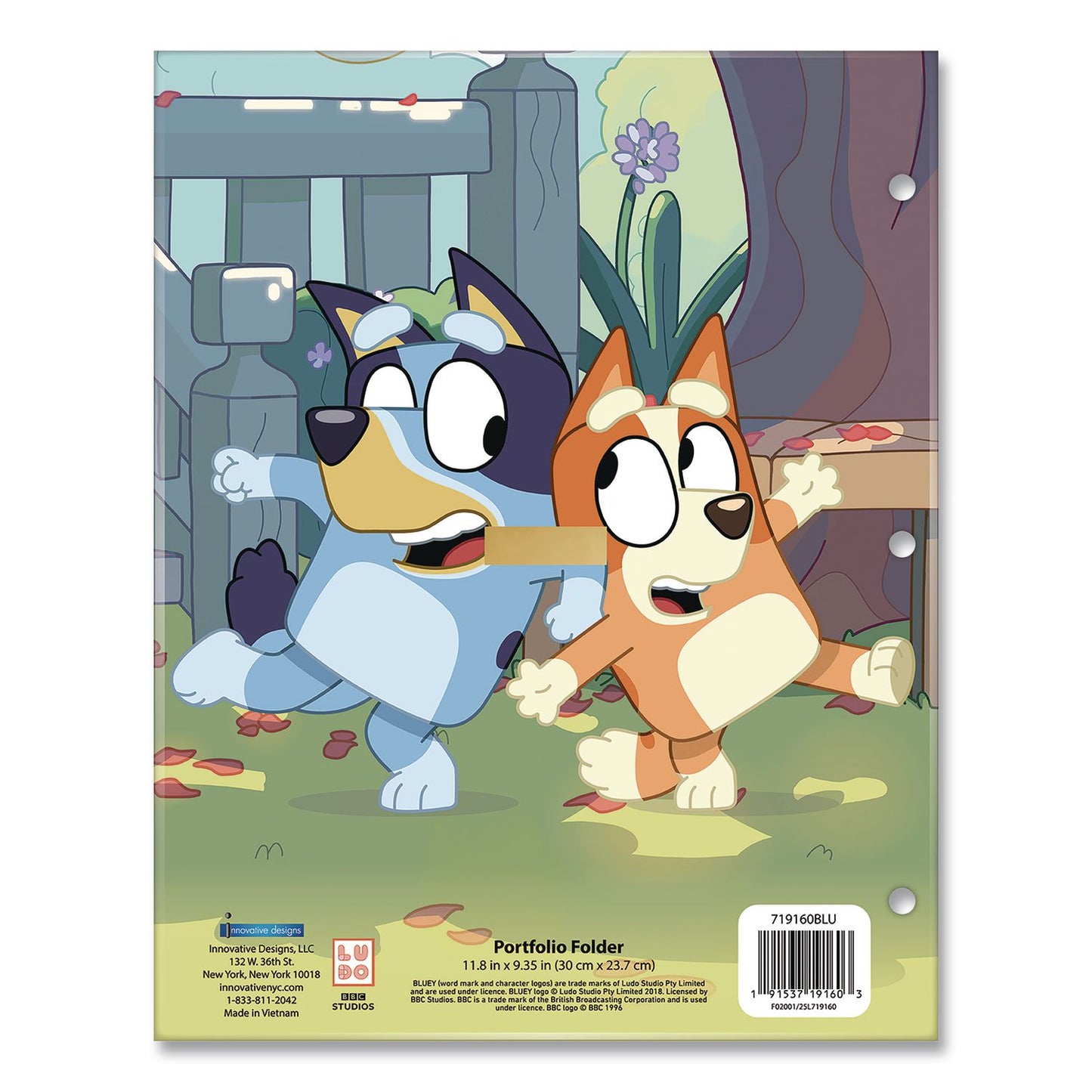 Innovative Designs Licensed Two-Pocket Folder, Bluey and Bingo, Side: 3-Hole Punched, Accommodates (50) 11 x 8.5 Sheets, Multicolor (IDI719160BLUSA)